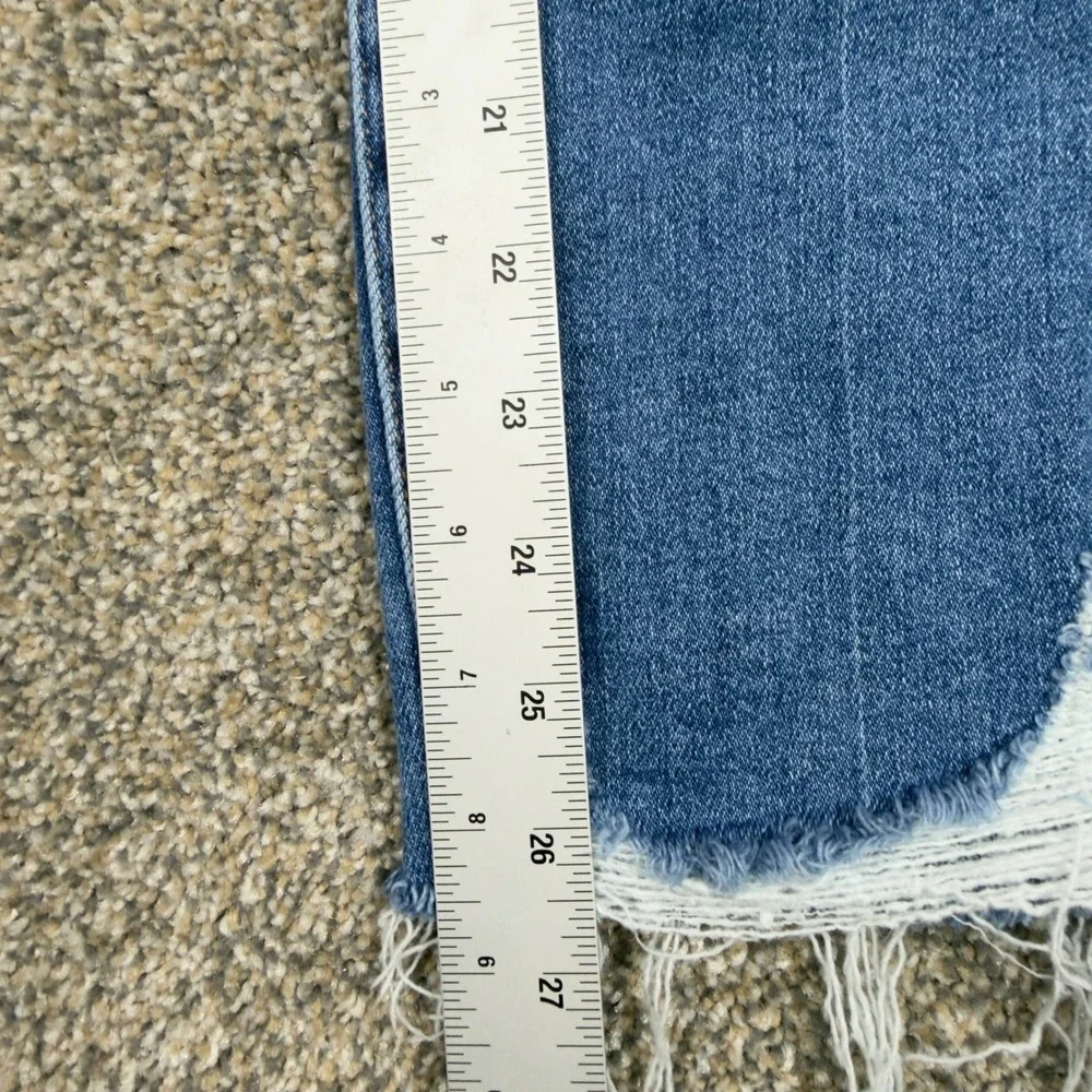 Hidden Jeans Los Angeles High Rise Straight Leg Raw Hem Blue Denim Size 27